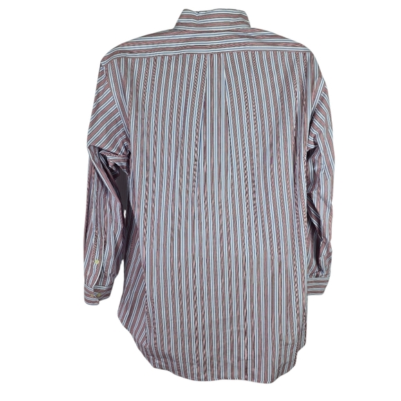 Ralph Lauren Vintage Men's Striped Blue And Red Button DownShirt Size 16.5 32-33 - Picture 2 of 11